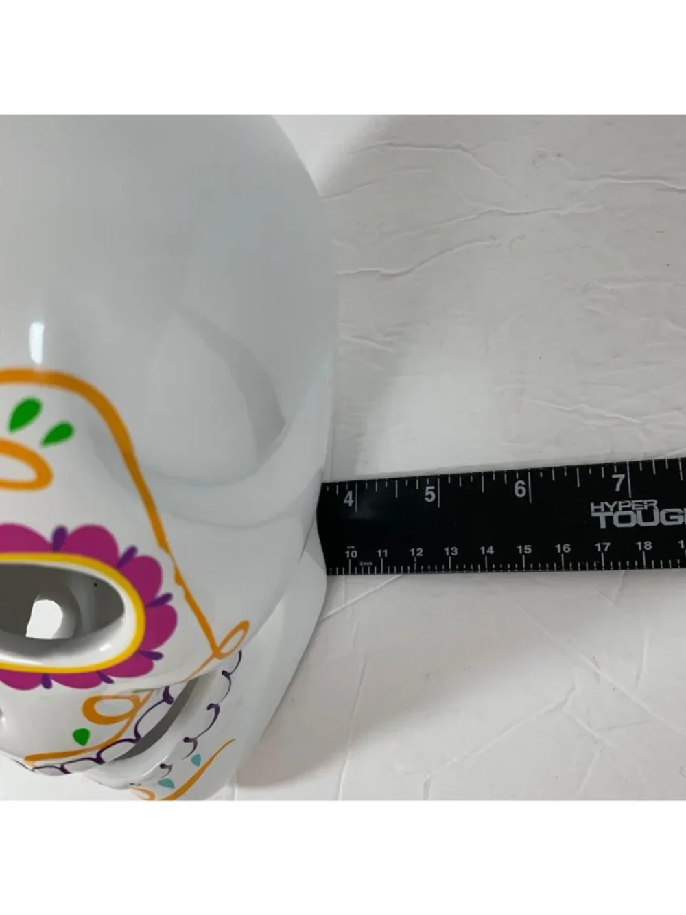 Halloween Sugar Skull Light Up Ceramic Day Of The Dead Calavera Decor Lamp